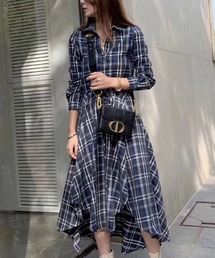 Girly Doll（ガーリードール）の「チェック柄リボンシャツワンピース（ワンピース）」