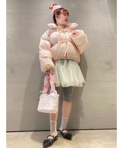 USAGI ONLINE/ZOZOTOWN限定】ナイロンリボンショートパディング