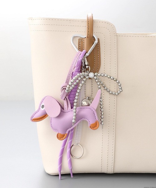 Liaa/ダックスフンド リボン ハート バッグ チャーム A18703