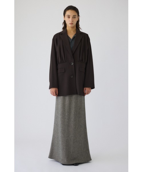 RIM.ARK（リムアーク）の「Gather JK ギャザージャケット（テーラードジャケット・レディース・ブラック/ブラウン・FREE）」の3枚目の写真