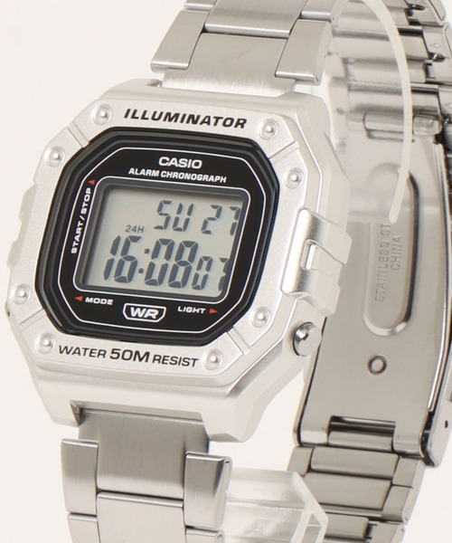 CASIO(カシオ)の「CASIO カシオ/ スタンダードデジタル ステンレスベルト 日常生活強化防水 //// Wシリーズ(デジタル腕時計・メンズ・シルバー/シルバー×ブラック・FREE)」の6枚目の写真