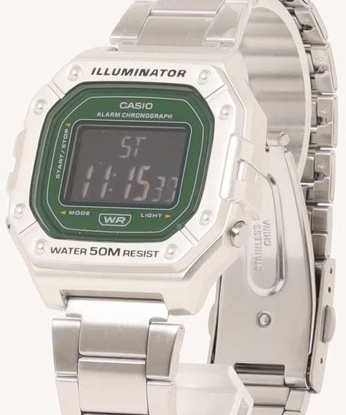 CASIO(カシオ)の「CASIO カシオ/ スタンダードデジタル ステンレスベルト 日常生活強化防水 //// Wシリーズ(デジタル腕時計・メンズ・シルバー/シルバー×ブラック・FREE)」の7枚目の写真