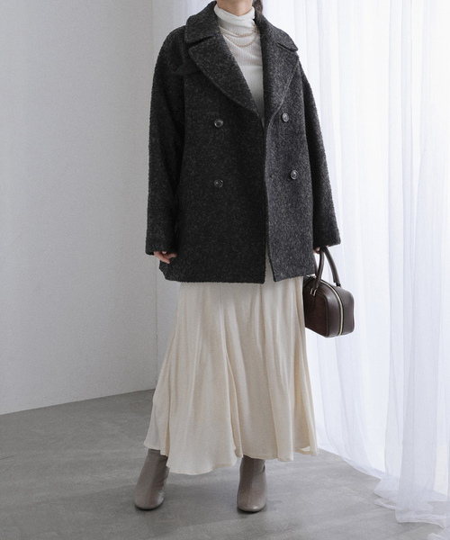 La TOTALITE（ラトータリテ）の「《WEB限定》TICCA / ティッカ MIXツィード Pコート（ピーコート・レディース・マルチ・FREE）」の2枚目の写真