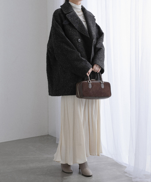 La TOTALITE（ラトータリテ）の「《WEB限定》TICCA / ティッカ MIXツィード Pコート（ピーコート・レディース・マルチ・FREE）」の3枚目の写真