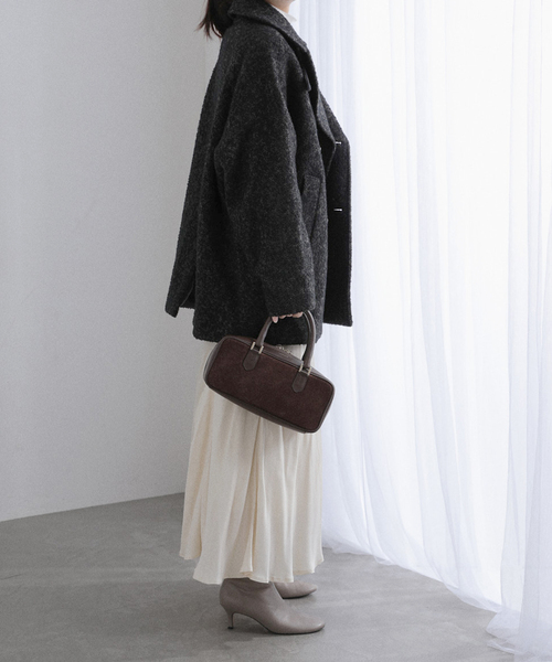 La TOTALITE（ラトータリテ）の「《WEB限定》TICCA / ティッカ MIXツィード Pコート（ピーコート・レディース・マルチ・FREE）」の4枚目の写真