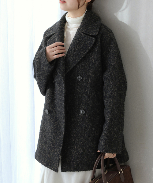 La TOTALITE（ラトータリテ）の「《WEB限定》TICCA / ティッカ MIXツィード Pコート（ピーコート・レディース・マルチ・FREE）」の8枚目の写真