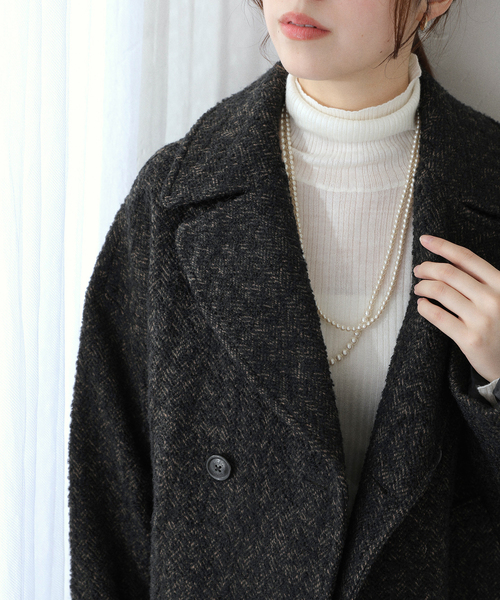 La TOTALITE（ラトータリテ）の「《WEB限定》TICCA / ティッカ MIXツィード Pコート（ピーコート・レディース・マルチ・FREE）」の9枚目の写真