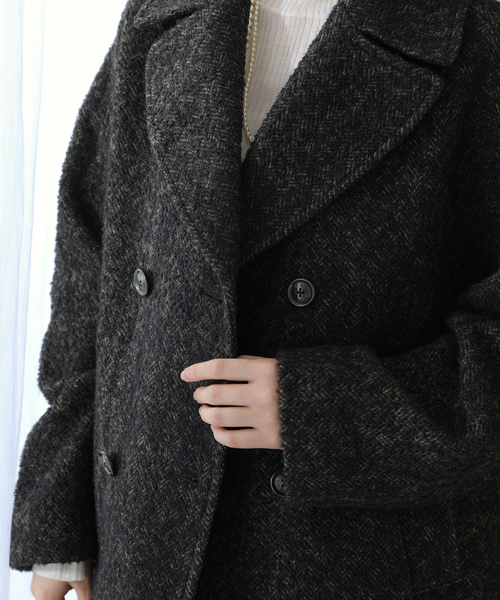 La TOTALITE（ラトータリテ）の「《WEB限定》TICCA / ティッカ MIXツィード Pコート（ピーコート・レディース・マルチ・FREE）」の10枚目の写真