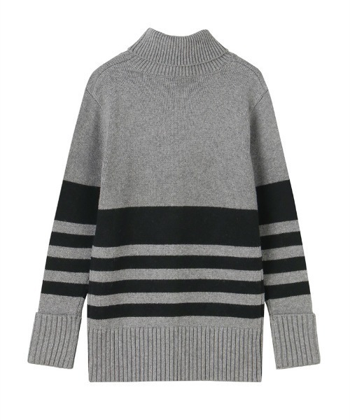 JENNE(ジェンヌ)の「パネルボーダーニット(ニット/セーター・レディース・グレー/アイボリー・LARGE/MEDIUM/SMALL)」の15枚目の写真