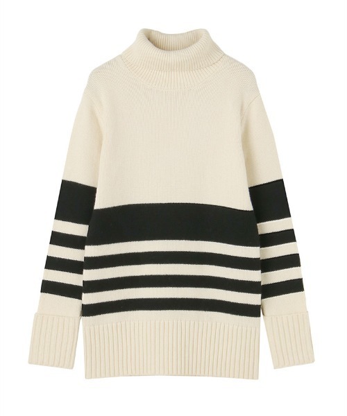 JENNE(ジェンヌ)の「パネルボーダーニット(ニット/セーター・レディース・グレー/アイボリー・LARGE/MEDIUM/SMALL)」の20枚目の写真