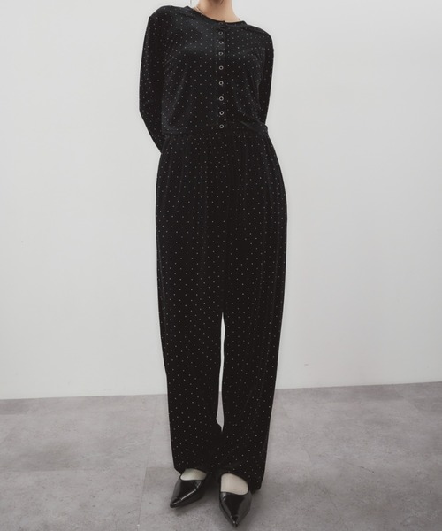 HANNE（アン）の「シャイニードットベロアパンツ（その他パンツ・レディース・グレー/ブラック/ベージュ・S/M）」の2枚目の写真