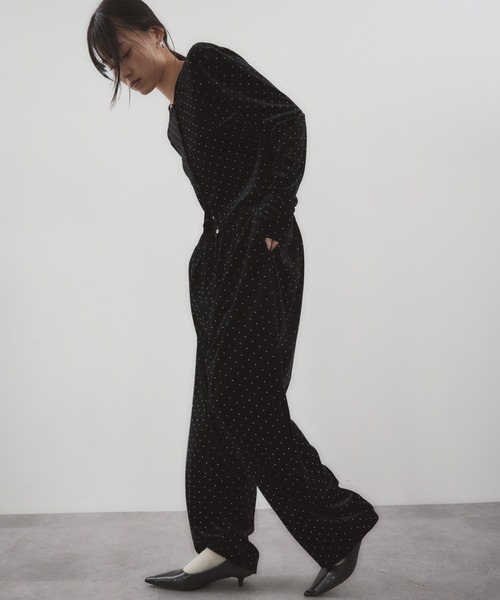 HANNE（アン）の「シャイニードットベロアパンツ（その他パンツ・レディース・グレー/ブラック/ベージュ・S/M）」の5枚目の写真