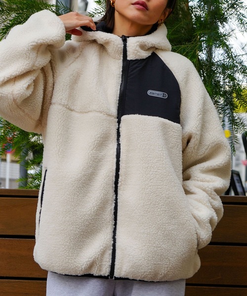 ELEMENT(エレメント)の「ELEMENT メンズ LACK SHEEP REVESIBLE JACKET ジャケット 【2025年秋冬モデル】/エレメントリバーシブルモコモコボアブルゾン(ブルゾン・メンズ・ブラック/ホワイト/マルチ・LARGE/MEDIUM/X-LARGE)」の2枚目の写真