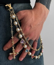 WARAIJOGO（ワライジョウゴ）の「メンズ パール風 ウォレットチェーン ジェムストーン(BDS)（ウォレットチェーン）」