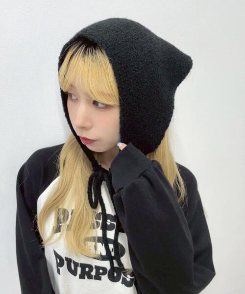 WEGO(ウィゴー)の「WEGO/ニットバブーシュカ(ハット・レディース・ベージュ/ブルー/ブラック・FREE)」の2枚目の写真