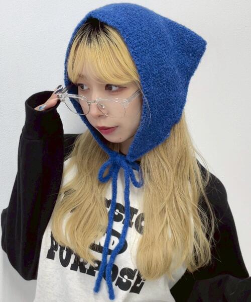 WEGO(ウィゴー)の「WEGO/ニットバブーシュカ(ハット・レディース・ベージュ/ブルー/ブラック・FREE)」の5枚目の写真