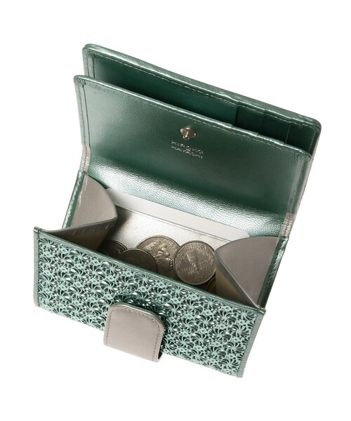 HIROKO HAYASHI（ヒロコハヤシ）の「GIRASOLE PIPERITA（ジラソーレ ピペリータ）二つ折り財布（財布・レディース・グリーン系・00）」の10枚目の写真