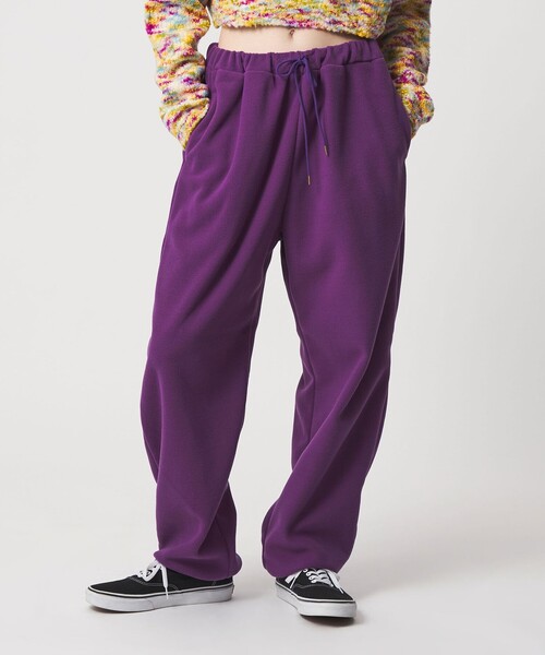6(ロク)の「<6(ROKU)>フリース イージーパンツ(その他パンツ・レディース・パープル/ダークグレー・38/36)」の2枚目の写真