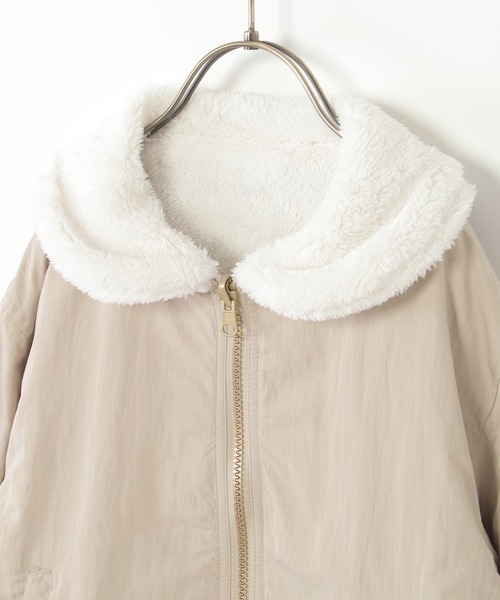 ikka（イッカ）の「リバーシブルファーブルゾン（ブルゾン・キッズ・チェリーレッド/ベージュ/オリーブ・S/M/L/XL/XS）」の12枚目の写真