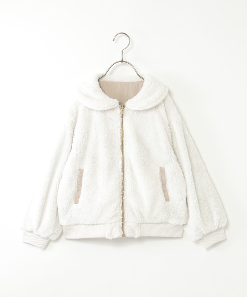 ikka（イッカ）の「リバーシブルファーブルゾン（ブルゾン・キッズ・チェリーレッド/ベージュ/オリーブ・S/M/L/XL/XS）」の7枚目の写真