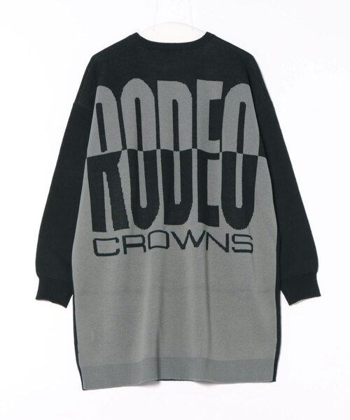 RODEO CROWNS WIDE BOWL（ロデオクラウンズワイドボウル）の「バックバイカラーロゴニットワンピース（ワンピース・レディース・ブラック/イエロー/オフホワイト・FREE）」の14枚目の写真