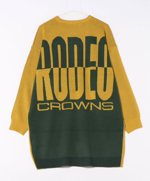 RODEO CROWNS WIDE BOWL（ロデオクラウンズワイドボウル）の「バックバイカラーロゴニットワンピース（ワンピース・レディース・ブラック/イエロー/オフホワイト・FREE）」の12枚目の写真
