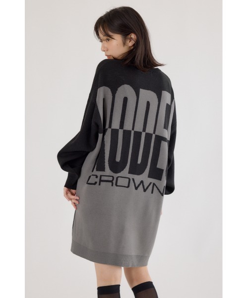 RODEO CROWNS WIDE BOWL（ロデオクラウンズワイドボウル）の「バックバイカラーロゴニットワンピース（ワンピース・レディース・ブラック/イエロー/オフホワイト・FREE）」の19枚目の写真