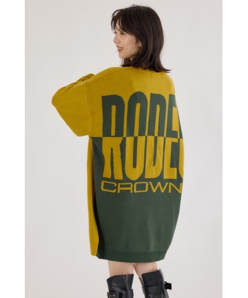 RODEO CROWNS WIDE BOWL（ロデオクラウンズワイドボウル）の「バックバイカラーロゴニットワンピース（ワンピース・レディース・ブラック/イエロー/オフホワイト・FREE）」の18枚目の写真