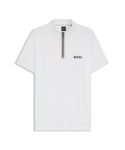 BOSS(ボス)の「アクティブ ジップネックTシャツ ストレッチメッシュジャージー(Tシャツ/カットソー・メンズ・ホワイト・L/M/S/XL)」の4枚目の写真