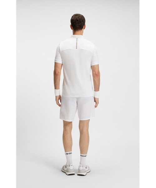 BOSS(ボス)の「アクティブ ジップネックTシャツ ストレッチメッシュジャージー(Tシャツ/カットソー・メンズ・ホワイト・L/M/S/XL)」の3枚目の写真