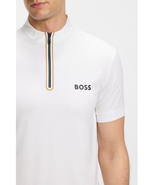 BOSS(ボス)の「アクティブ ジップネックTシャツ ストレッチメッシュジャージー(Tシャツ/カットソー・メンズ・ホワイト・L/M/S/XL)」の5枚目の写真