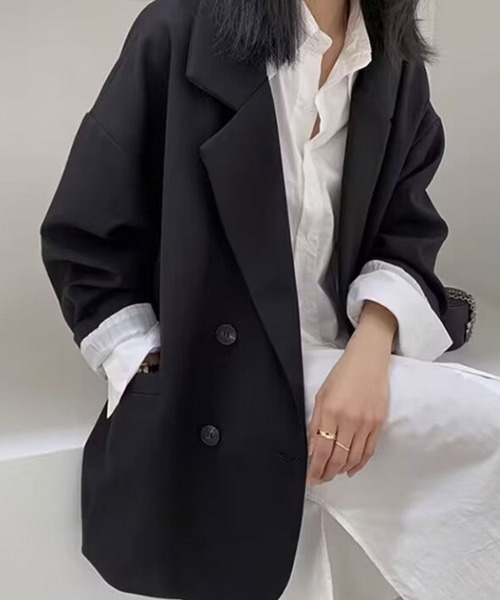 SallyLunn(サリーラン)の「オーバーサイズテーラードジャケット(その他アウター・レディース・ブラウン/ベージュ/ブラック・M/L)」の2枚目の写真