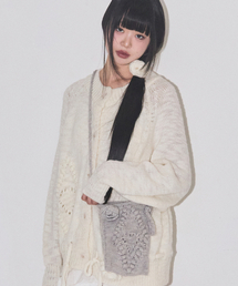 ILLIGO(CS)Fleur Diamond Knit Crossbody Bag in Gray(bZW[obO)