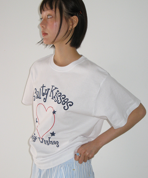 RONRON(ロンロン)の「SALTY KISSES BASIC FIT T SHIRT WHITE(Tシャツ/カットソー・レディース・その他・FREE)」の1枚目の写真