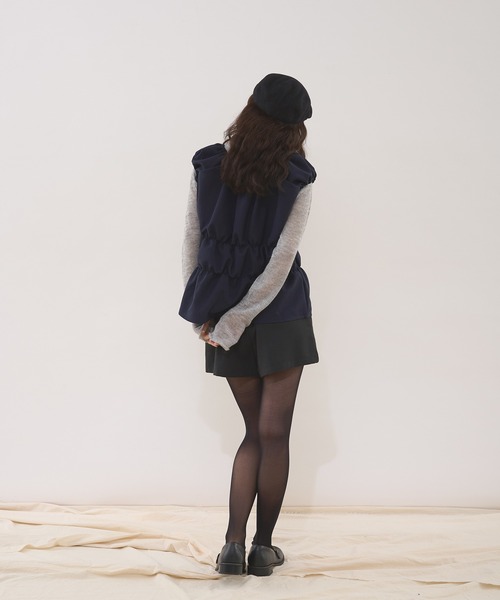 MUHET(ミュエータ)の「herringbone docking gather top / ヘリンボーンドッキングギャザートップス(ニット/セーター・レディース・ネイビー/ブラウン/チャコールグレー・FREE)」の14枚目の写真