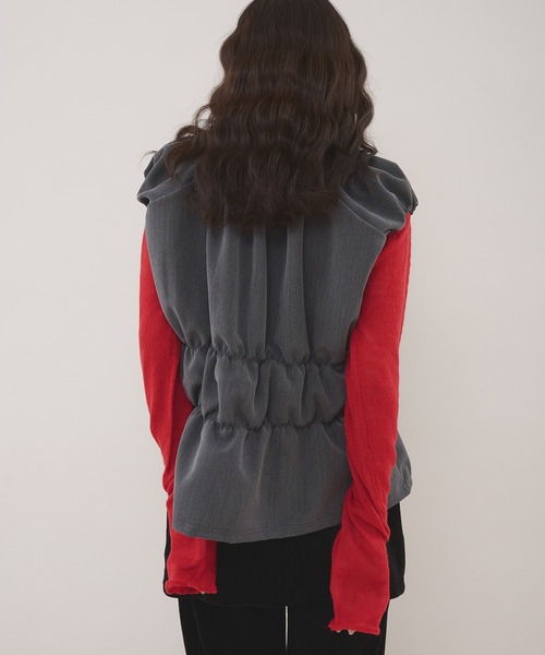 MUHET(ミュエータ)の「herringbone docking gather top / ヘリンボーンドッキングギャザートップス(ニット/セーター・レディース・ネイビー/ブラウン/チャコールグレー・FREE)」の19枚目の写真