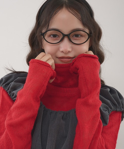 MUHET(ミュエータ)の「herringbone docking gather top / ヘリンボーンドッキングギャザートップス(ニット/セーター・レディース・ネイビー/ブラウン/チャコールグレー・FREE)」の16枚目の写真