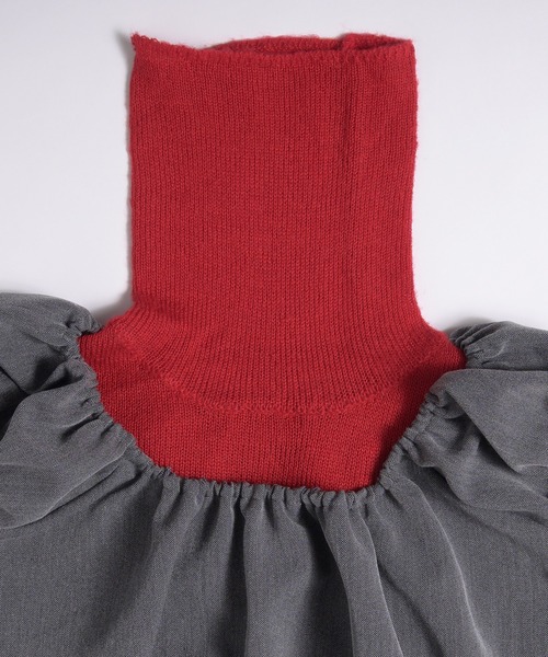 MUHET(ミュエータ)の「herringbone docking gather top / ヘリンボーンドッキングギャザートップス(ニット/セーター・レディース・ネイビー/ブラウン/チャコールグレー・FREE)」の15枚目の写真