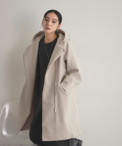 フェイクウールフードジップコート（その他アウター）｜&. NOSTALGIA