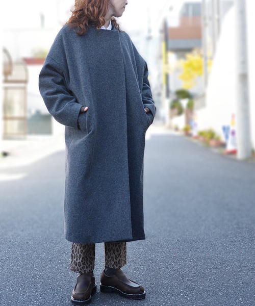 journal standard luxe グレー ロングコート JOURNAL STANDARD LUXE（ジャーナルスタンダード ラックス） ツイード