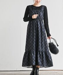 rps | インナーＳＥＴチェックジャンスカ(ジャンパースカート)