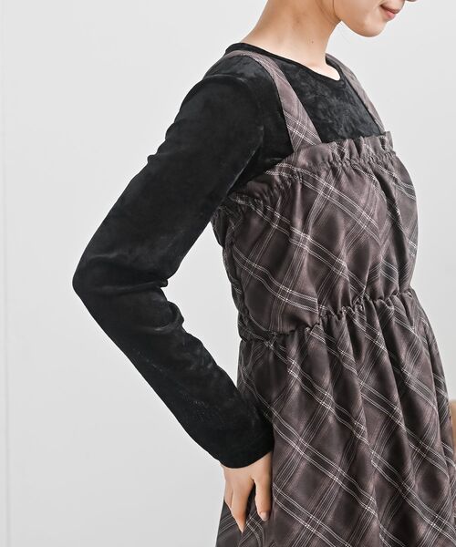 rps（アールピーエス）の「インナーＳＥＴチェックジャンスカ（ジャンパースカート・レディース・ブラック/ブラウン/ネイビー・フリー）」の22枚目の写真