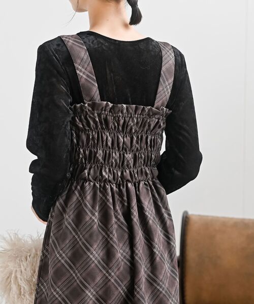 rps（アールピーエス）の「インナーＳＥＴチェックジャンスカ（ジャンパースカート・レディース・ブラック/ブラウン/ネイビー・フリー）」の21枚目の写真