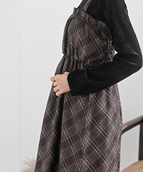 rps（アールピーエス）の「インナーＳＥＴチェックジャンスカ（ジャンパースカート・レディース・ブラック/ブラウン/ネイビー・フリー）」の20枚目の写真