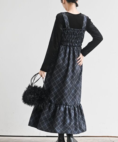 rps（アールピーエス）の「インナーＳＥＴチェックジャンスカ（ジャンパースカート・レディース・ブラック/ブラウン/ネイビー・フリー）」の15枚目の写真