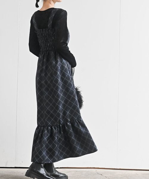 rps（アールピーエス）の「インナーＳＥＴチェックジャンスカ（ジャンパースカート・レディース・ブラック/ブラウン/ネイビー・フリー）」の14枚目の写真