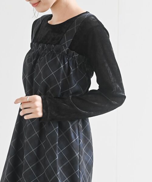 rps（アールピーエス）の「インナーＳＥＴチェックジャンスカ（ジャンパースカート・レディース・ブラック/ブラウン/ネイビー・フリー）」の12枚目の写真