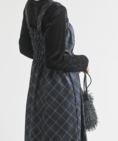 rps（アールピーエス）の「インナーＳＥＴチェックジャンスカ（ジャンパースカート・レディース・ブラック/ブラウン/ネイビー・フリー）」の10枚目の写真