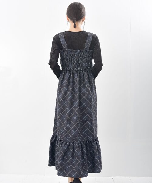 rps（アールピーエス）の「インナーＳＥＴチェックジャンスカ（ジャンパースカート・レディース・ブラック/ブラウン/ネイビー・フリー）」の4枚目の写真