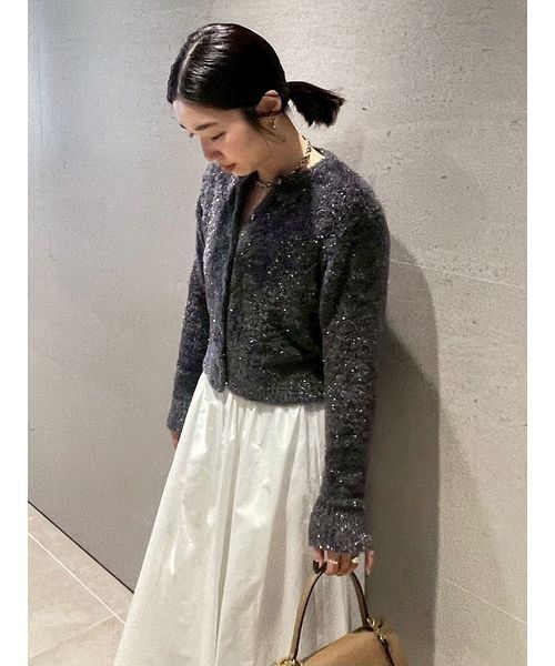 セール】クルーネックシャギーニットカーデ（カーディガン/ボレロ
